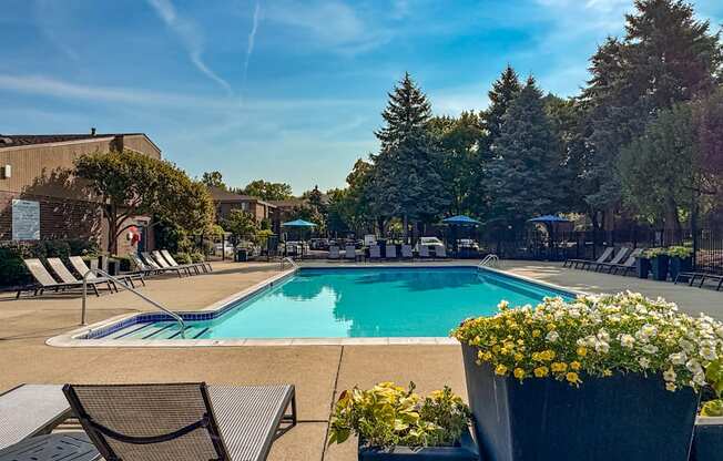 Heated pool at Lakeside Village Apartments Clinton Township MI