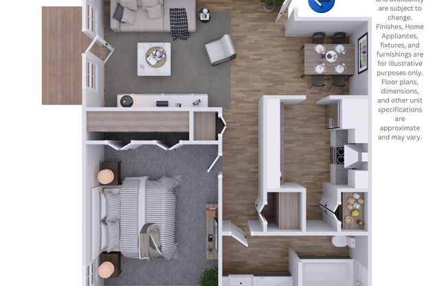 1 bed, 1 bath, 829 sqft, $1,242, Unit 202A