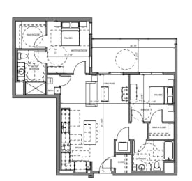 2 beds, 2 baths, 1,099 sqft, $3,458