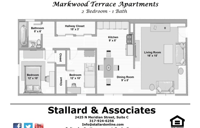 2 beds, 1 bath, 1,026 sqft, $935