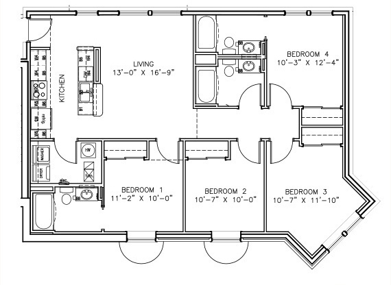 4 beds, 3 baths, 1,263 sqft, $3,156, Unit 110 [Furnished]