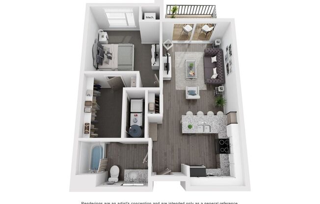 1 bed, 1 bath, 707 sqft, $1,515, Unit 214
