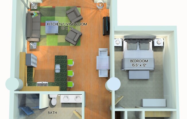 1 bed, 1 bath, 902 sqft, $1,800, Unit 207