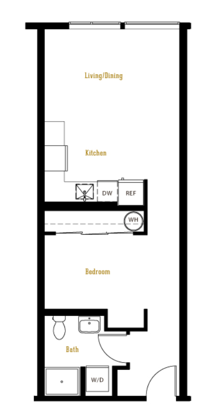 1 bed, 1 bath, 535 sqft, $1,775, Unit 203