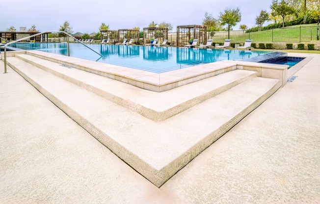 resort-inspired swimming pool at Villages 3Eighty apartments