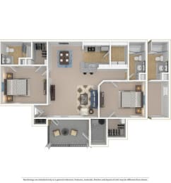 2 beds, 2 baths, 1,062 sqft, $1,603