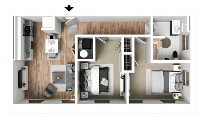 2 beds, 1 bath, 792 sqft, $2,350, Unit 326