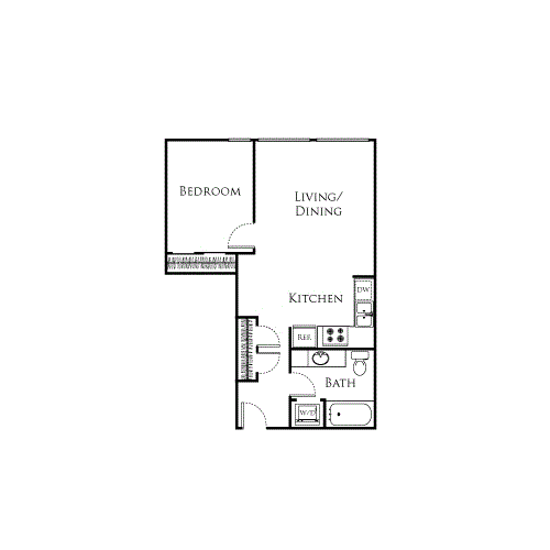 1 bed, 1 bath, 641 sqft, $2,036, Unit 533