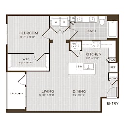 1 bed, 1 bath, 862 sqft, $1,453