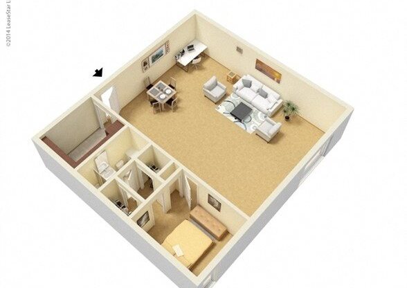 1 bed, 1 bath, 523 sqft, $644