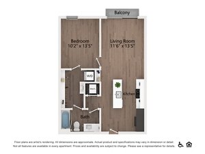 1 bed, 1 bath, 682 sqft, $1,500
