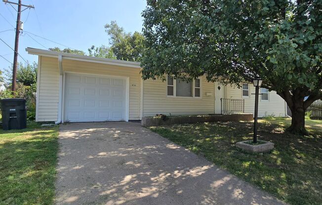 3-4 bedroom ranch with attached garage, fenced in yard and shed