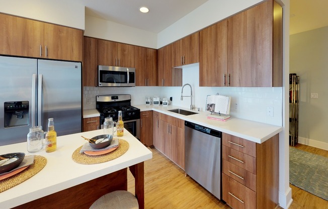 Well appointed kitchens featuring ample storage options