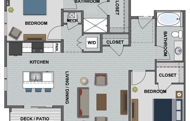2 beds, 2 baths, 1,099 sqft, $1,720, Unit 3309
