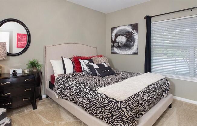 Bedroom With Expansive Windows at Highlands Hill Country, Texas, 78745