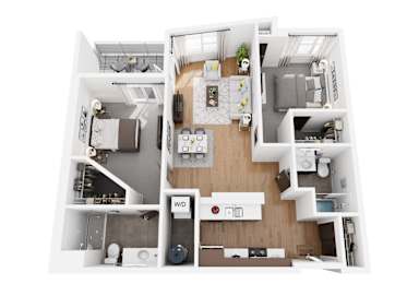 2 beds, 2 baths, 1,094 sqft, $2,495