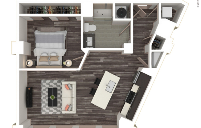 1 bed, 1 bath, 633 sqft, $1,350