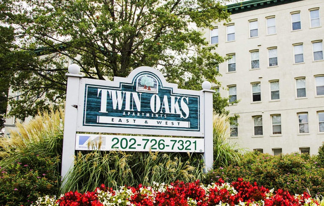 Exterior of twin oaks apartments in columbia heights washington dc