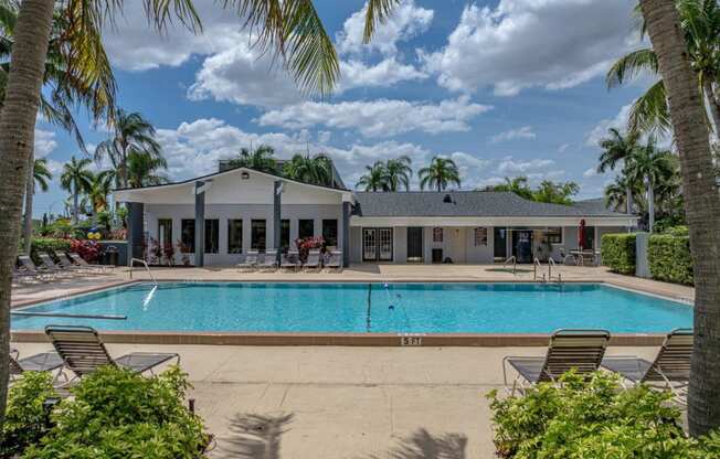 The Park at Positano Apartments in Fort Meyers, Florida Pool with Lounge Chairs