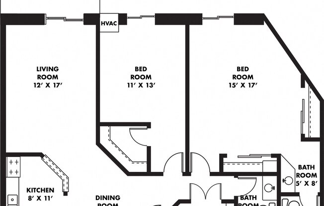 2 beds, 2 baths, 1,190 sqft, $1,695