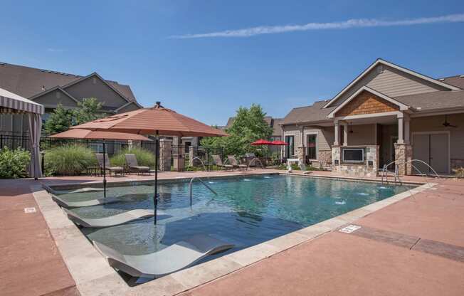 Lounge Swimming Pool With Cabana at Stonepost Ranch, Overland Park, KS, 66221