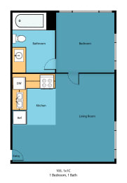 Studio, 1 bath, 550 sqft, $2,165