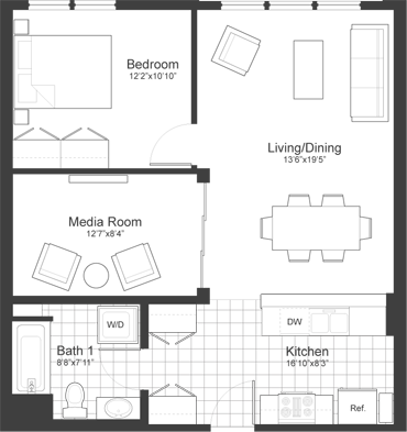 1 bed, 1 bath, 786 sqft, $3,150