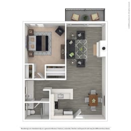 1 bed, 1 bath, 740 sqft, $2,589