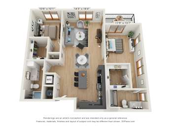 2 beds, 2 baths, 1,203 sqft, $3,425