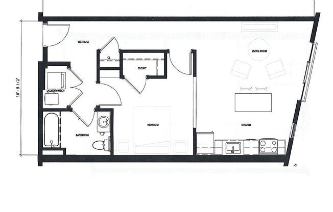 1 bed, 1 bath, 684 sqft, $1,195, Unit 314