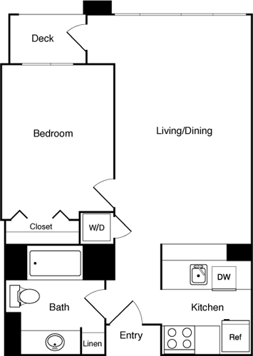 1 bed, 1 bath, 690 sqft, $2,211