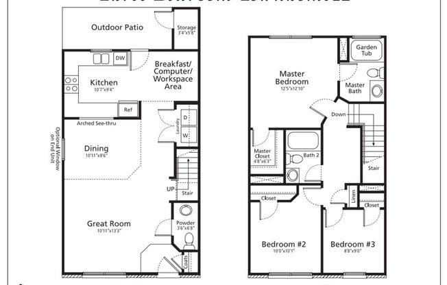3 beds, 2.5 baths, 1,320 sqft, $1,550, Unit 2533 RRD