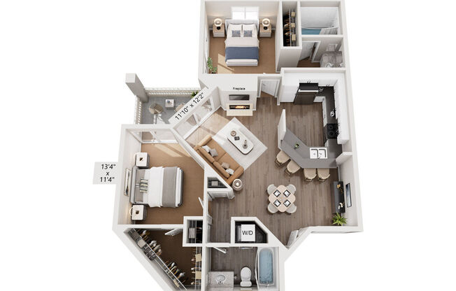 2 beds, 2 baths, 929 sqft, $3,260