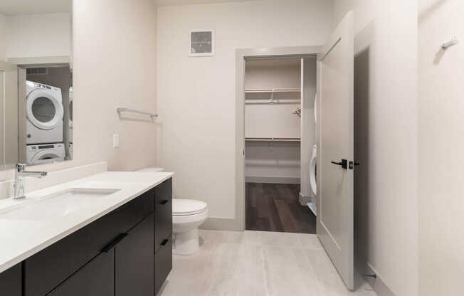 Bathroom with In-home Washer and Dryer