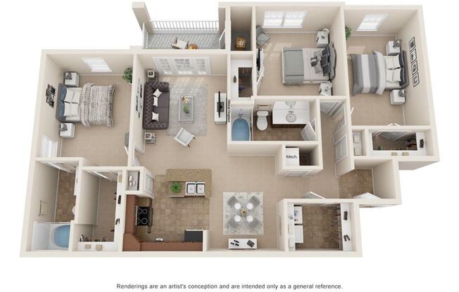 3 beds, 2 baths, 1,320 sqft, $2,680, Unit 320-404