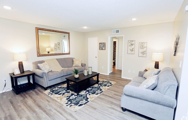 Living room at Canyon Club Apartments, Upland, California, 91786