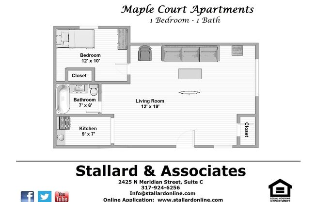 1 bed, 1 bath, 560 sqft, $735, Unit 30C3