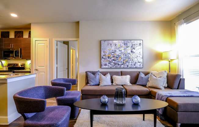 spacious living room at The Allure apartments