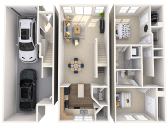 2 beds, 2.5 baths, 1,231 sqft, $1,950