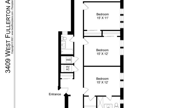 3 beds, 2 baths, 1,732 sqft, $2,995, Unit 3409-3A