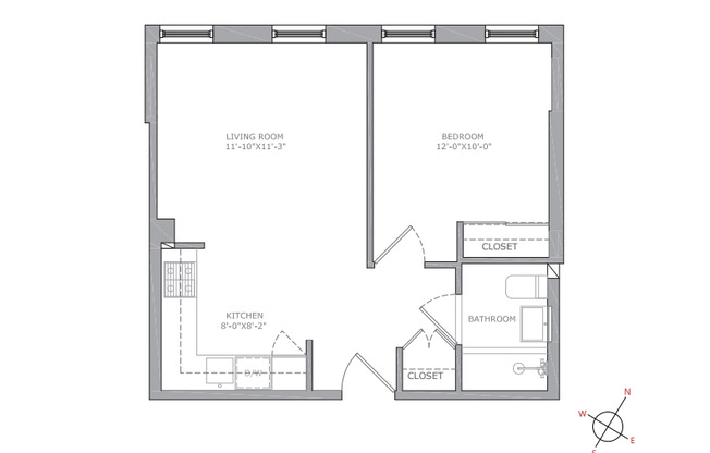 1 bed, 1 bath, 470 sqft, $4,000, Unit 4D