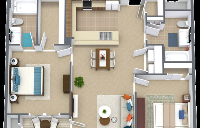 2 beds, 2 baths, 991 sqft, $1,275, Unit 709 - 202