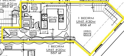 1 bed, 1.5 baths, 676 sqft, $1,595, Unit APT 30W