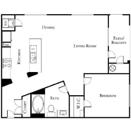 1 bed, 1 bath, 820 sqft, $1,549