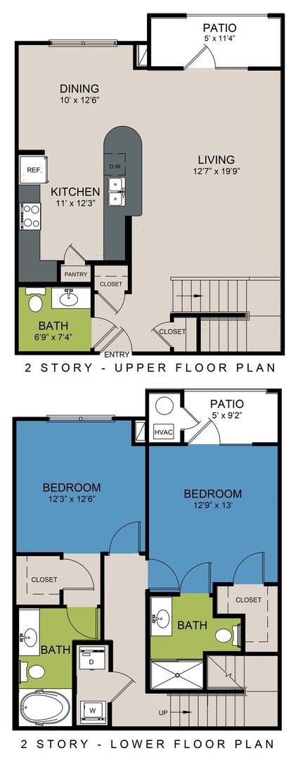 2 beds, 2.5 baths, 1,388 sqft, $1,822