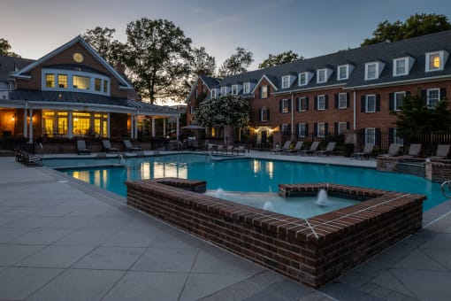 Malvern Manor pool at sunset