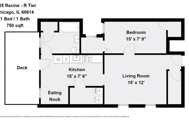 1 bed, 1 bath, 750 sqft, $1,595, Unit 2025-3R