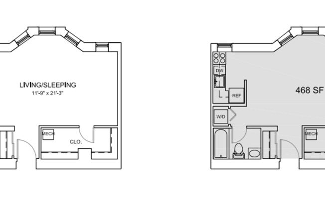 Studio, 1 bath, 393 sqft, $1,619, Unit A-211
