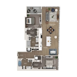 2 beds, 2 baths, 1,326 sqft, $3,980