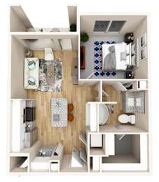 1 bed, 1 bath, 698 sqft, $1,590